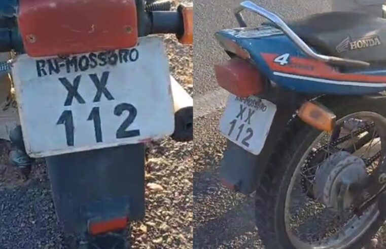 Moto com placa antiga de Mossoró é apreendida pela PRF na BR-406