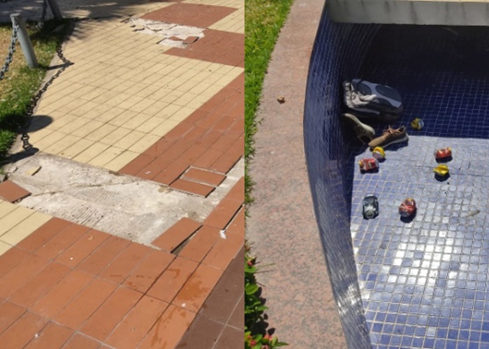 Praça da Catedral, no centro de Mossoró, segue em situação de abandono
