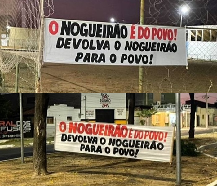 ‘Devolva o Nogueirão para o povo’, dizem faixas após projeto de permuta