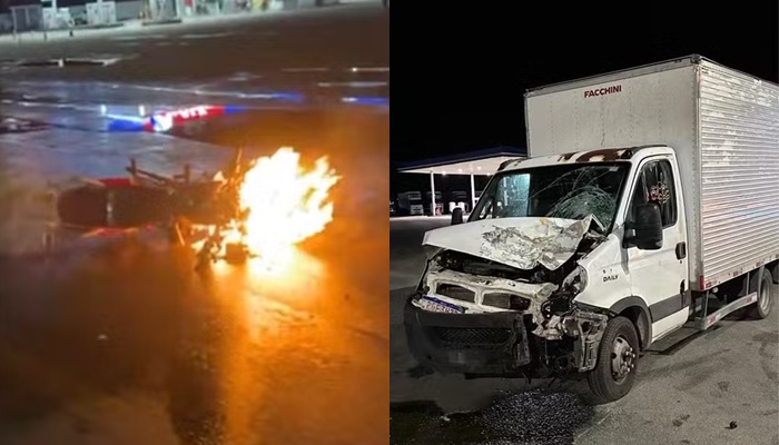 Idoso morre após moto bater em caminhão e pegar fogo no RN