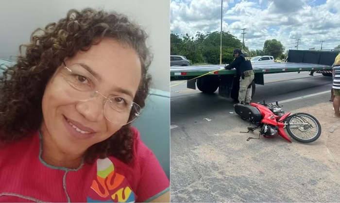 Cabeleireira morre em colisão entre carreta e moto na BR-304