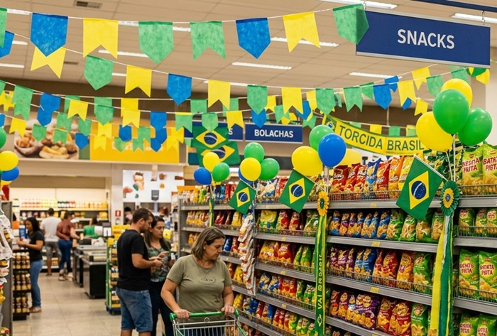 Supermercados fecham mais cedo em dias de jogos do Brasil na Copa