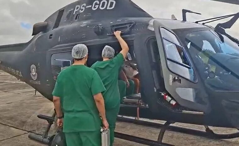 Coração é transportado de helicóptero de Mossoró para Natal