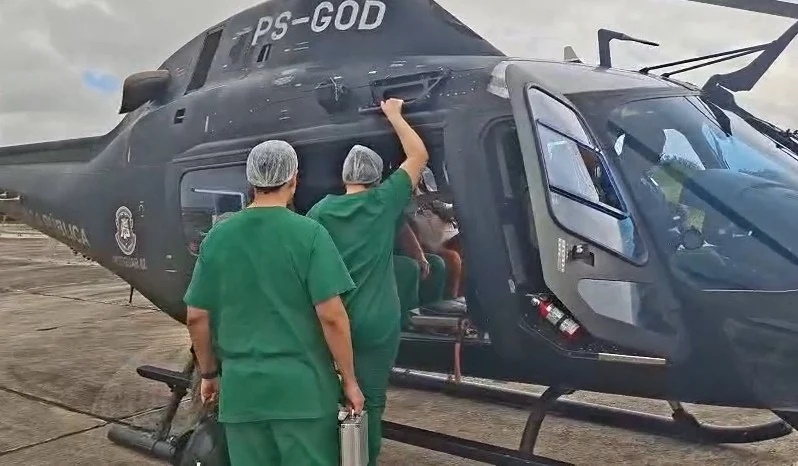 Coração é transportado de helicóptero de Mossoró para Natal
